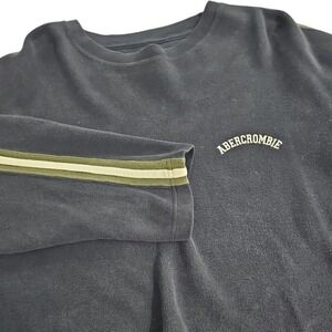 Abercrombie & Fitch Mens Medium Black Long Sleeve‎ Sweater Striped Sleeves